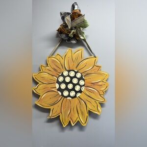 Sunflower Wall Decor with Polka Dot Center